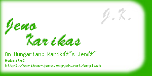 jeno karikas business card